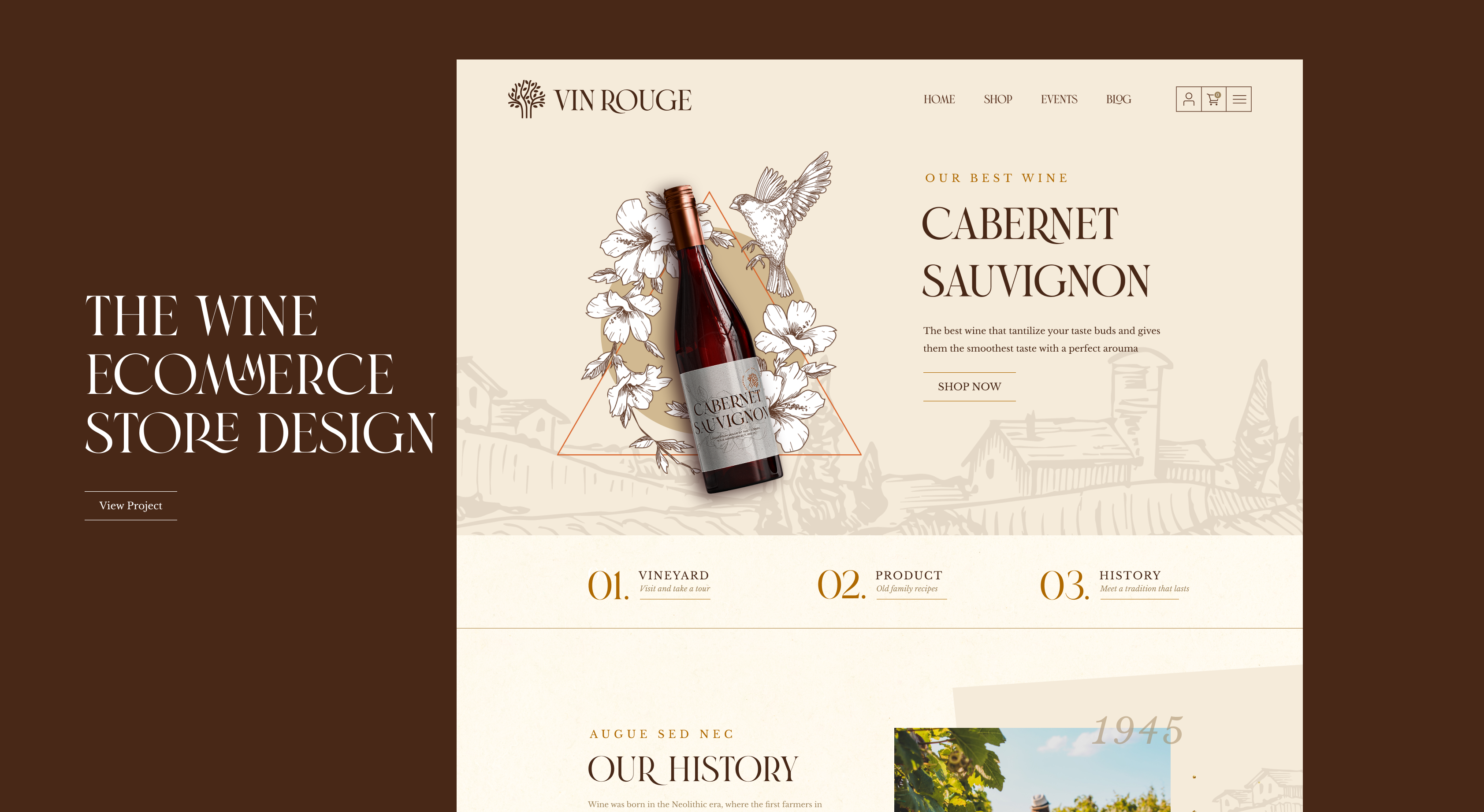 Wine E-commerce Landing hero screenshot