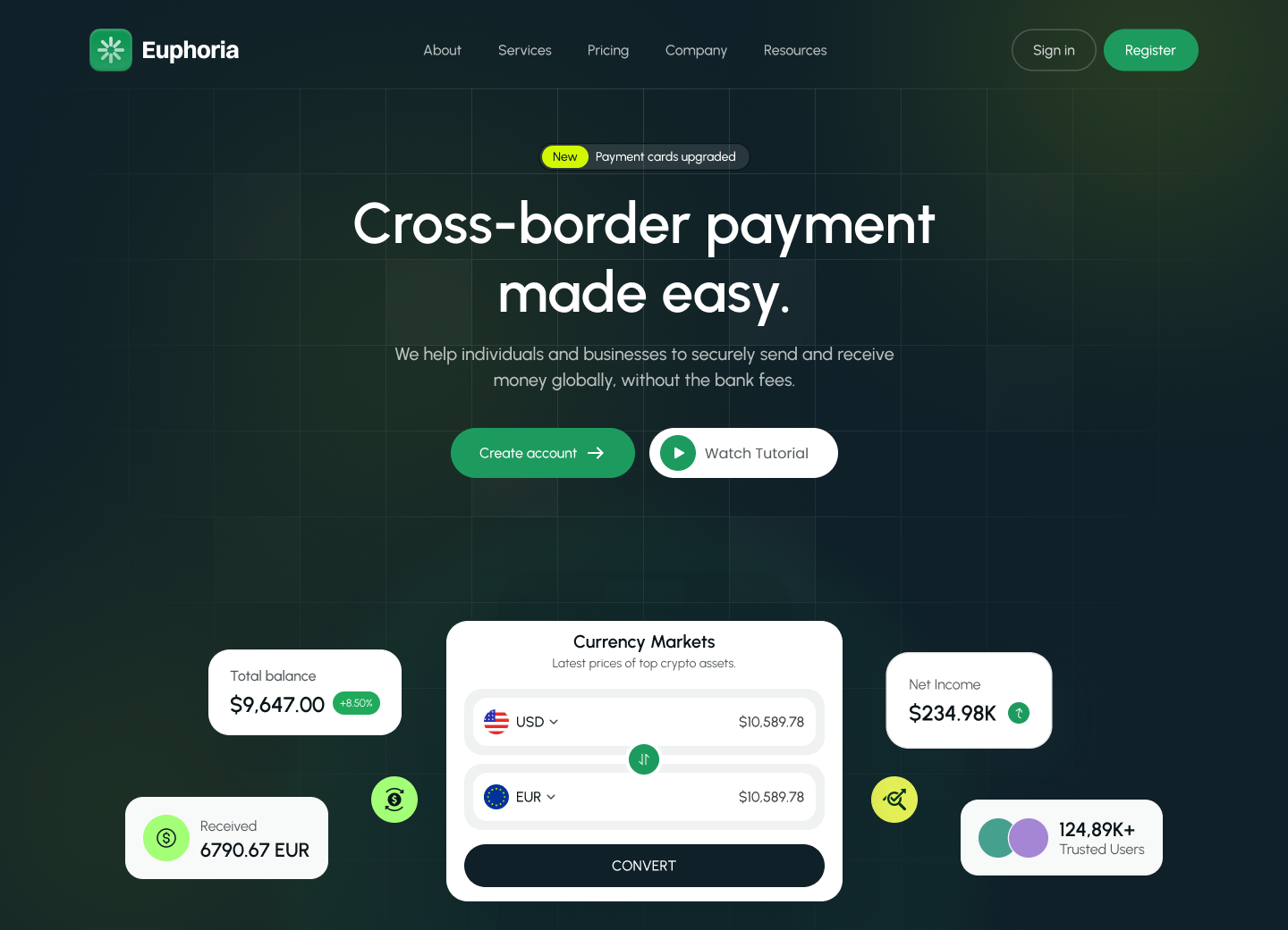 Banking Landing Page hero screenshot
